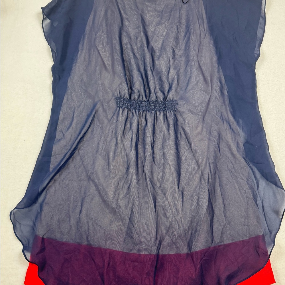 Wapi Plus Colorblock Sheer Layered Blouse - Picture 5 of 5